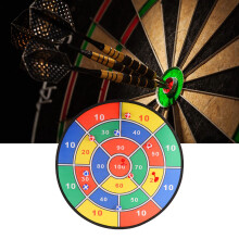 Großes buntes Dartboard-Spielzeug mit 8 Klebballen & 6 Darts, 74 cm Kinderspiel