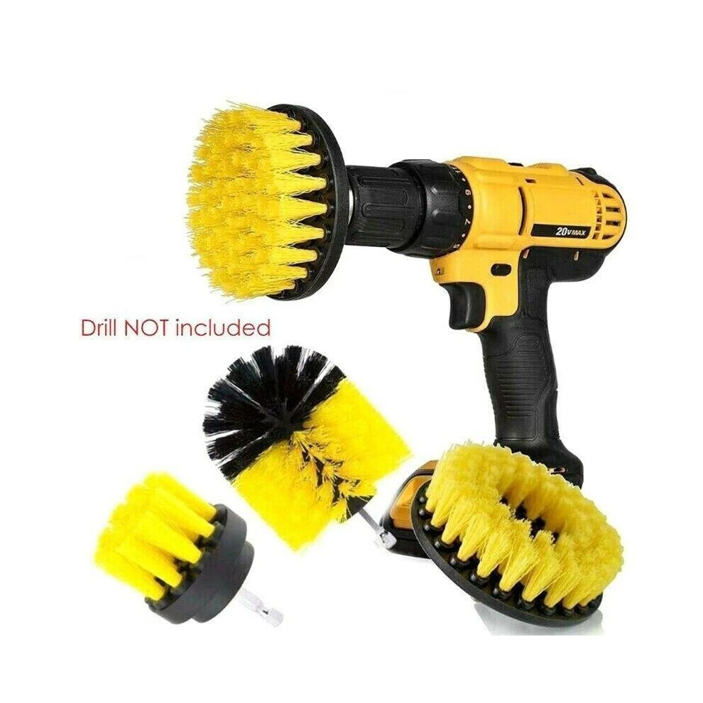 Drill Brush Valeting Detailing Car Carpet Cleaning Scrubbing Set 3pcs