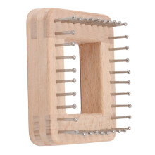 Mini quadratisches Strickwerkzeug mit Haken 10x10cm Holz