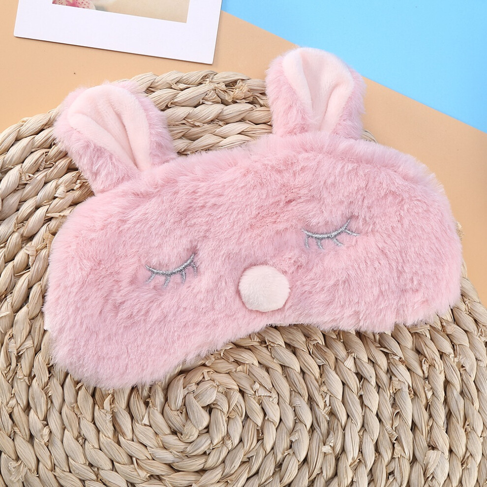 Pink Rabbit & Christmas Deer Animal Sleep Mask Winter Nap Eye Shade Comfort