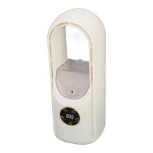 Bladeless Desk Fan: 6-Speed LED Light Humidifier USB Powered Timer