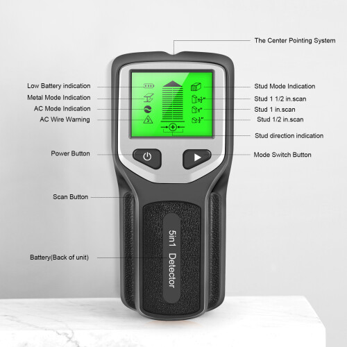 HW430 5 in 1 Wall Scanner - Multifunction Handheld Professional Wall Detector