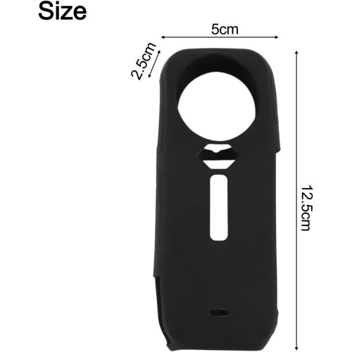 Protective Silicone Case For Insta360 X5, Enhanced Grip, Soft-Touch Black, Compatible Action Camera 1