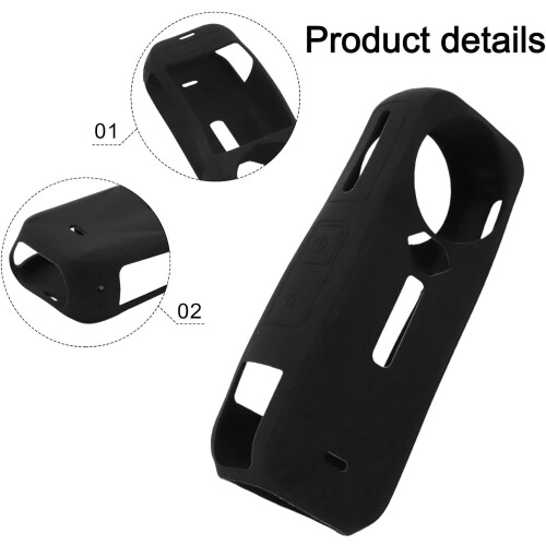 Protective Silicone Case For Insta360 X5, Enhanced Grip, Soft-Touch Black, Compatible Action Camera 2