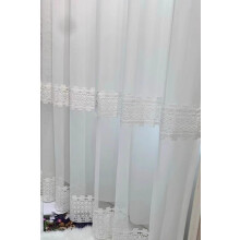Semi Transparent Curtains 2 Panels 96 Inch Drop Voile Sheer Drapes Flower Hollow Pattern White 42 W X 96 H Hooks Included