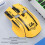 Gaming Mouse 2.4G Wired Bluetooth 3 Mode 5 DPI Adjustable RGB Light Yellow 9