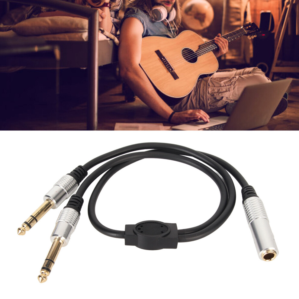 6.35mm Mono Y Splitter Cable 1.6ft Dual Male to Female for Amp Mic Speaker-image-OPC-PKZ2DKY-NEW