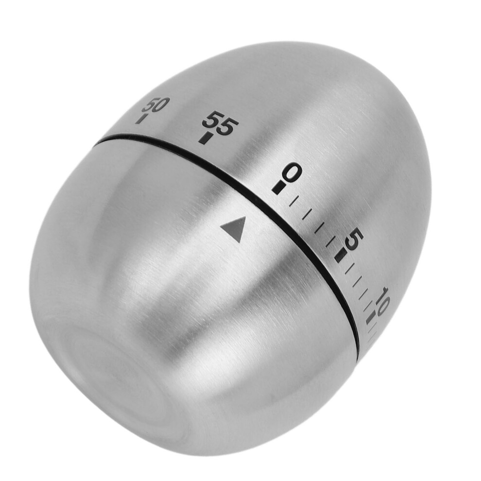 Egg-Shaped Stainless Steel Mechanical Timer for Kitchen & Sauna