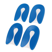 Gel U Shaped Heel Pad 2 Pairs Anti-Slip Shock Absorption Transparent Blue
