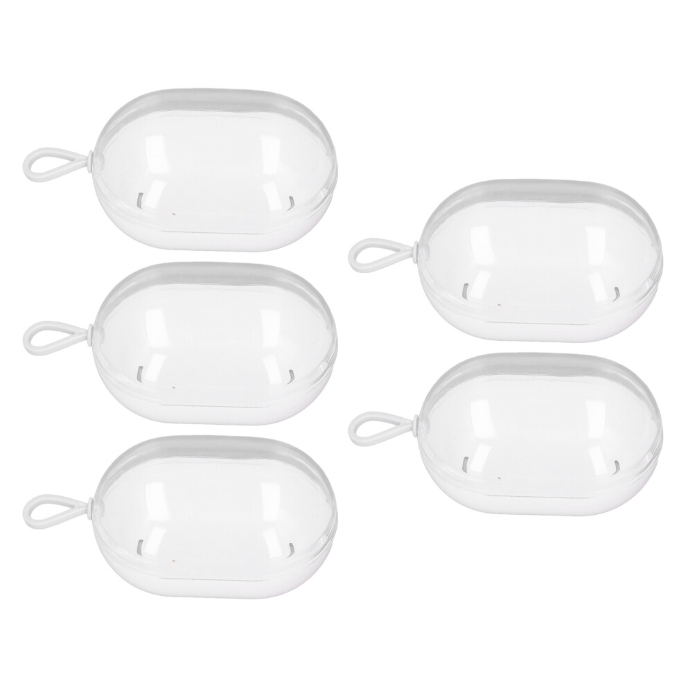 White 5Pcs Transparent Plastic Beauty Blender Holder Dustproof Makeup Sponge Case