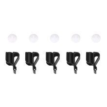 5 Stück Schwarze Golf-Club-Klammerclips mit Ball Markern, Robustes Plastik