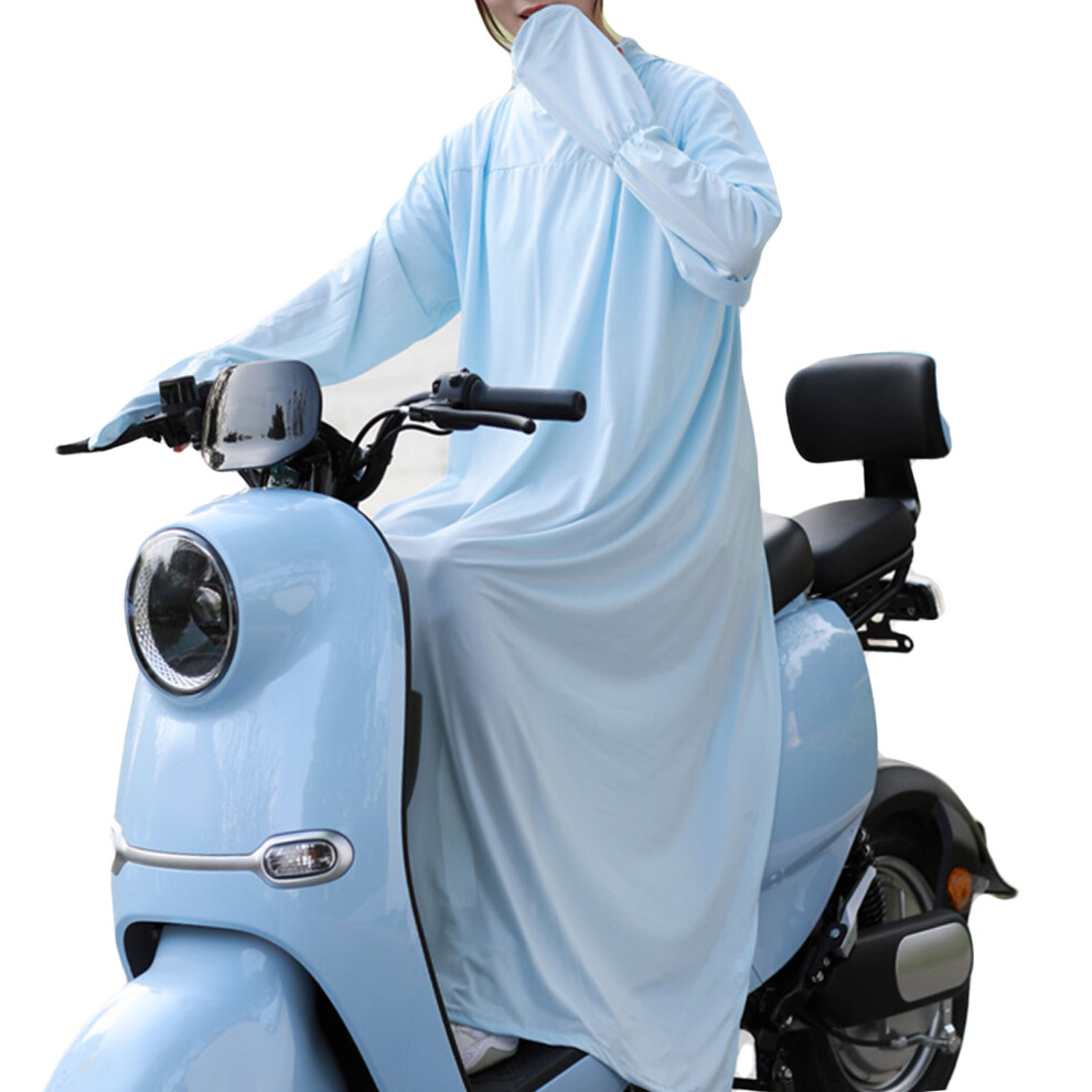 Sky Blue Full Body UV Sun Protection Cycling Suit, Free Size 45-75 kg-image-OPC-PKZ2MNW-NEW