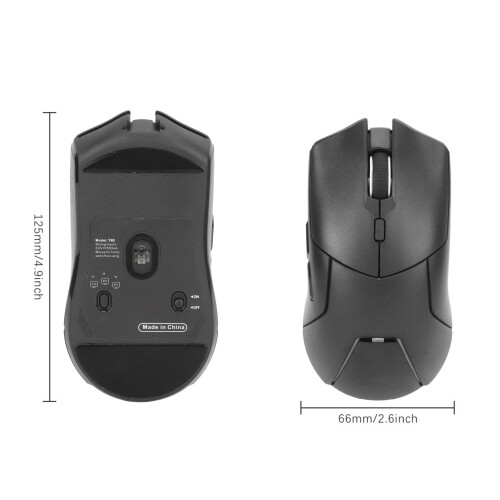 Wireless Ergonomic Mouse 1000-4000 DPI Silent Light Black 1