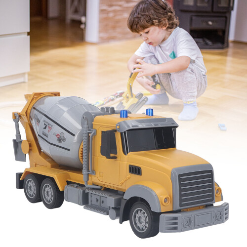 Kids RC Cement Mixer Car 1:14 Scale Multi-Function Remote Color Yellow 2