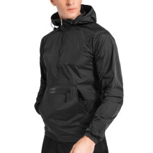 Radwindbreaker Größe L Schwarz reflektierend mit Kapuze
