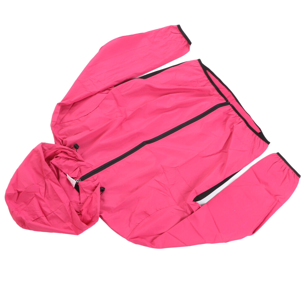 Rose Red Hooded Windproof Waterproof Cycling Jacket M for Outdoor Sports-image-OPC-PKZ2PDK-NEW