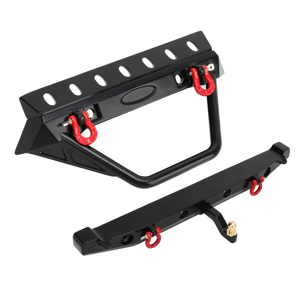 Front & Rear Rc Crawler Bumper With Winch Mount & Leds For Axial Scx10 90046 Black 8371352785863