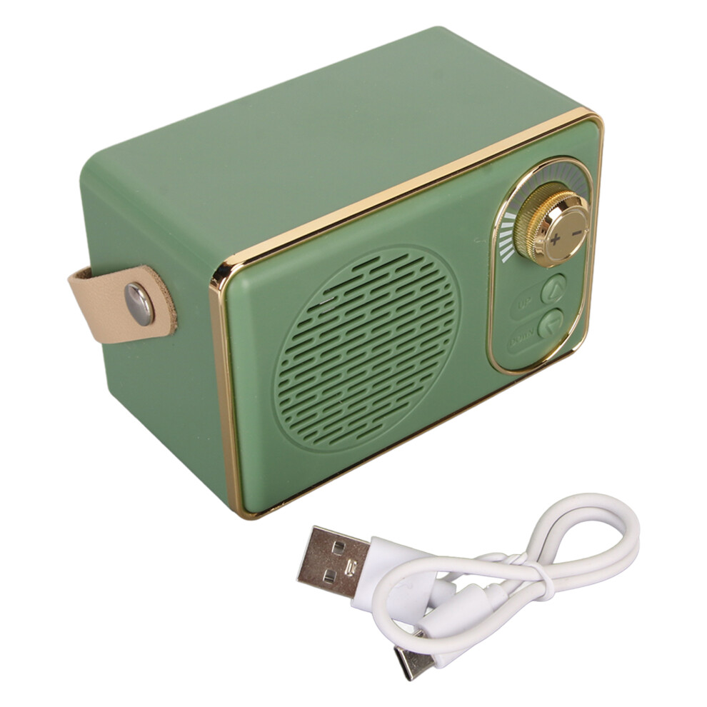 Vintage Retro Bluetooth 5.0 Mini Speaker 5W Rechargeable Green 9371352786975