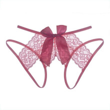 Women Sexy Lingerie Lace Open Crotch Slit Underpants Size M-XXL Traceles Lace Panty Transparent