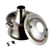 Fondue Chinese Copper Hot Pot Two-Flavor Stainless Steel Pot Cooker For 3-7 People Red Copper 36cm Bronze 30cm