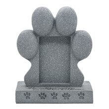 Pet Headstones for Dogs, Resin Paw Shaped Tombstone, Outdoor Dog Grave Marker, 14.7x8x18 cm, Gray
