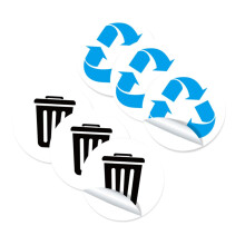 Waste Bin Stickers Self-Adhesive PVC Labels For Recycling And Waste Sorting Color-Coded Durable