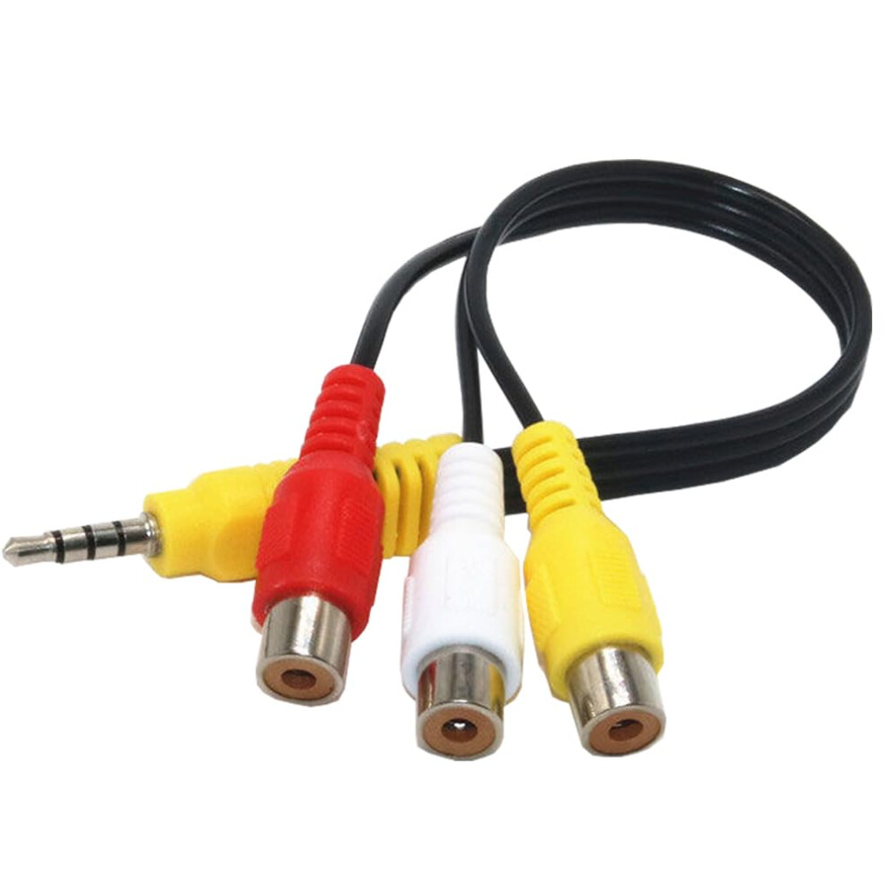 3.5Mm To 3Rc.a Input Adapter Video Av Cable 3Rc.a To Av Input Rca Conversion Cable Compatible Tcl/Samsung/Sony Tvs 9084446323818