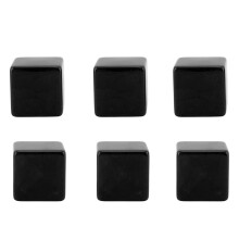 6 Stück Leerplastikwürfel 30x30x30 mm zum Lernen, Brettspiele Schwarz