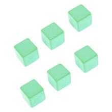 6 Stück Grüne Kunststoff-Leere Würfel 30x30mm für Unterricht & Spiele