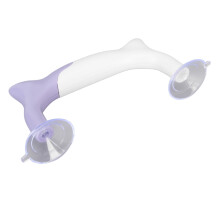 Purple & White Ruler Handle Set - Durable ABS PVC, 13.2x8cm