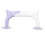 Purple & White Ruler Handle Set - Durable ABS PVC, 13.2x8cm 3