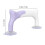 Purple & White Ruler Handle Set - Durable ABS PVC, 13.2x8cm 2