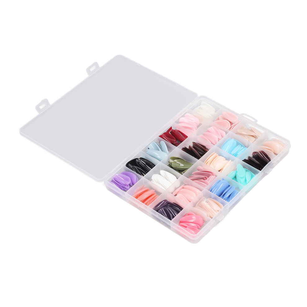 576pcs Full Cover False Nail Set - Pure Colors for Stylish DIY Nails