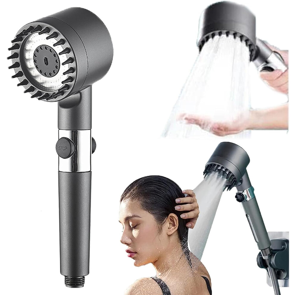 German Multifunctional Massage Shower One-Button Adjustment Shower Head Gray Finish 9393856226122