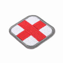 Medizinisches Kreuz-Stickpatch mit Klettverschluss auf Kleidung, Tasche, Hut (#2)
