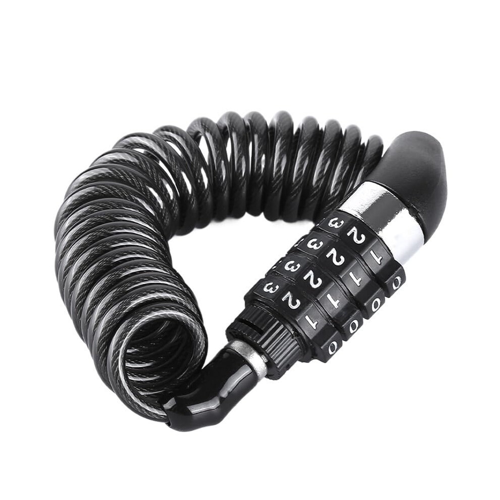 Bike Locks Steel Cable Chain Bicycle Lock 4-Digit Combination Password White-image-OPC-PKZ2XKJ-NEW