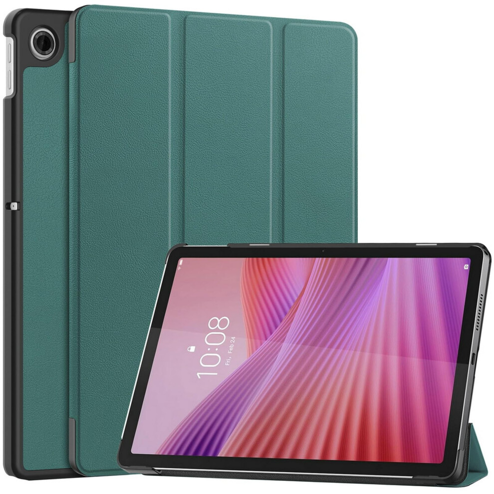 Folio Case For Lenovo Tab 10.1 Inch 2025 Auto Sleep Wake Protective Cover For Tb311fu Tb311xu Dark Green 9393856226504