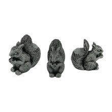 Plant Stand 3-Piece Resin Flower Pot Feet Animal Statues Garden Riser For Standard Pots Squirrel Design