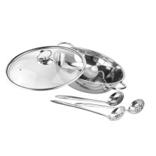 Stainless Steel Colander Dual Sided Shabu Hot Pot With Divider Induction Cooktop And Gas Stove Compatible Fondue Sets