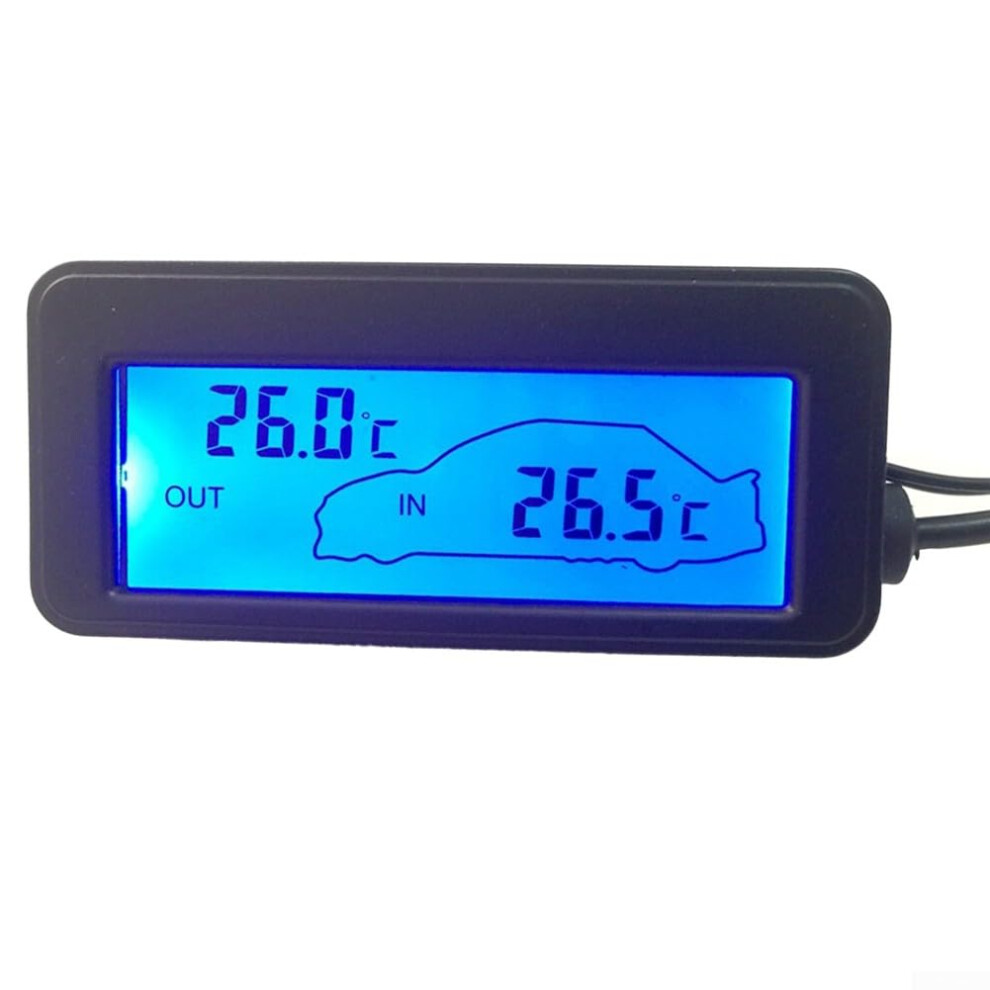 Mini Digital Thermometer Car Dashboard Thermometer With 12V Sensor Lcd Display Backlit Clock For Cars 9354506186890