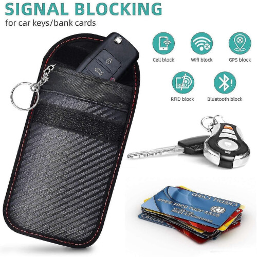 2 Pack Faraday Pouch for car Keys RFID Blocker Bag for Car Security 1