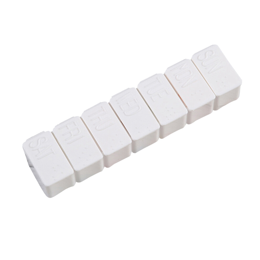 White 7 Compartments Weekly Medicine Box, Pp, 20G Tablet Organizer