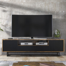 Rift Loft 200cm TV Unit - Rustic & Black