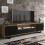 Creative Furniture Blackridge 200cm TV Unit - Oak & Black Fluted Fronts 1