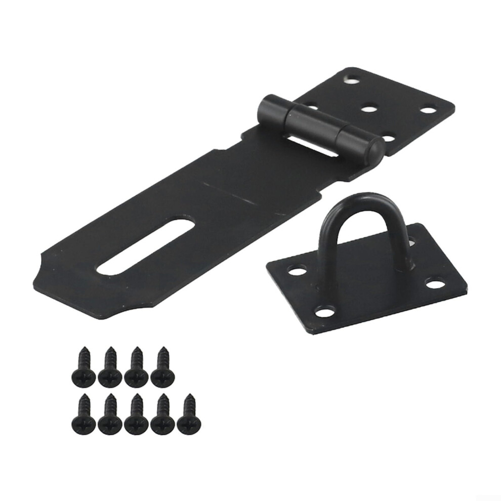Stainless Steel Door Padlock Hasp Kit 4 Inch Folding Lock Buckle Plate Screws Anti-Theft Heavy-Duty Barn Door Latch 9016109317018