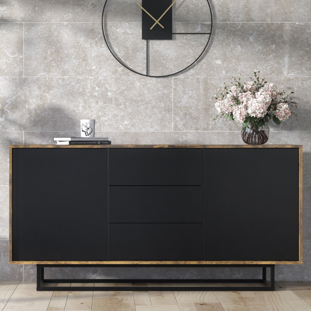 Creative Furniture Vista Loft 140Cm Sideboard - Rustic & Black