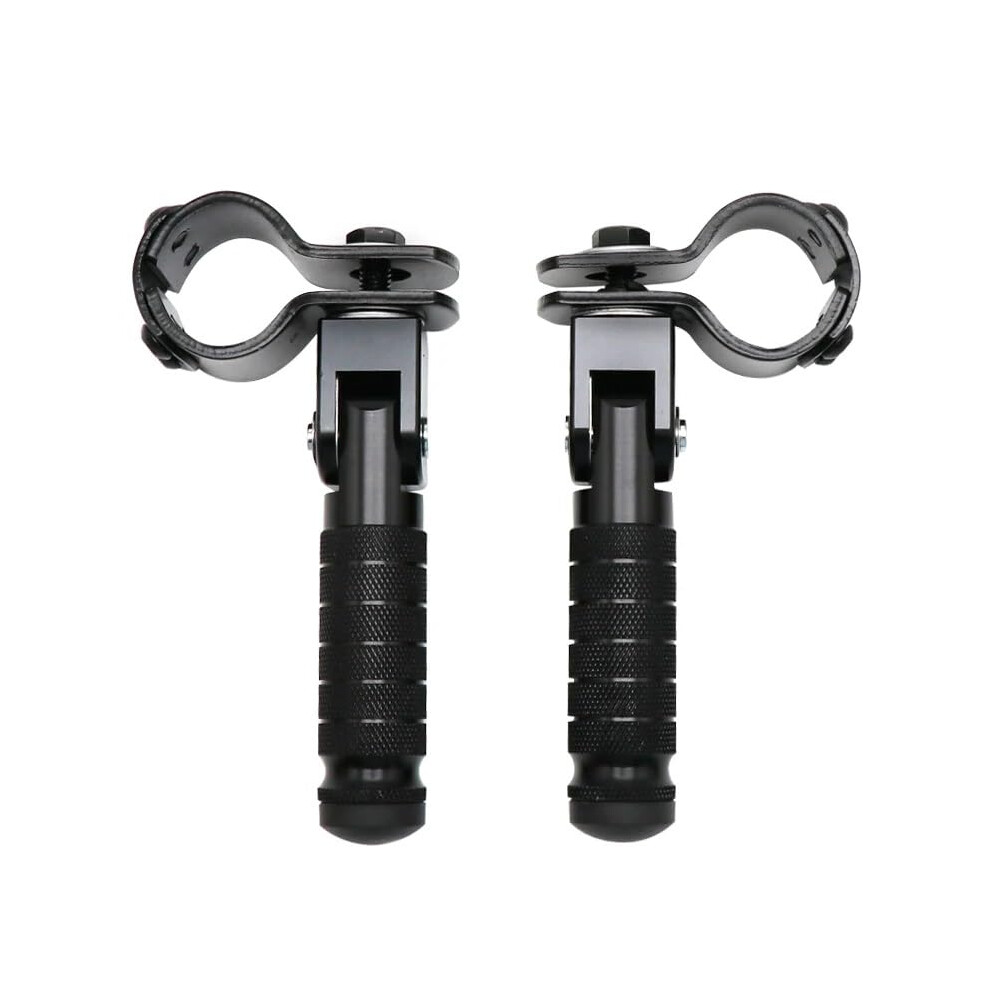 Motorbike Foot Rests Universal Folding Passenger Foot Rests Rear Foot Pegs Set Cnc Aluminum Black 9354506188184