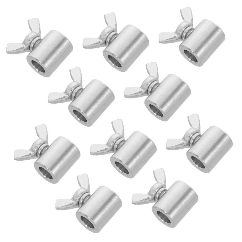 Wire Rope Locker 10-Piece Set Wire Rope Clamping Fasteners Cable Locking Clamps Silver 9354506188337