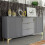 Creative Furniture Tide Crest 140cm Dark Grey Sideboard Gold - Modern Fluted Design 1