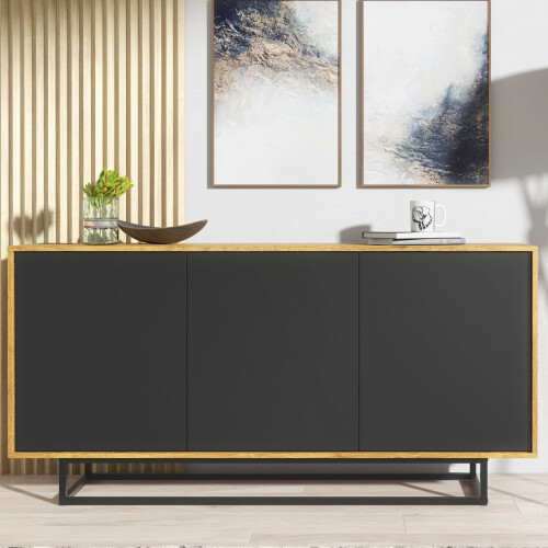 Creative Furniture Halo Loft 160cm Sideboard - Oak & Black